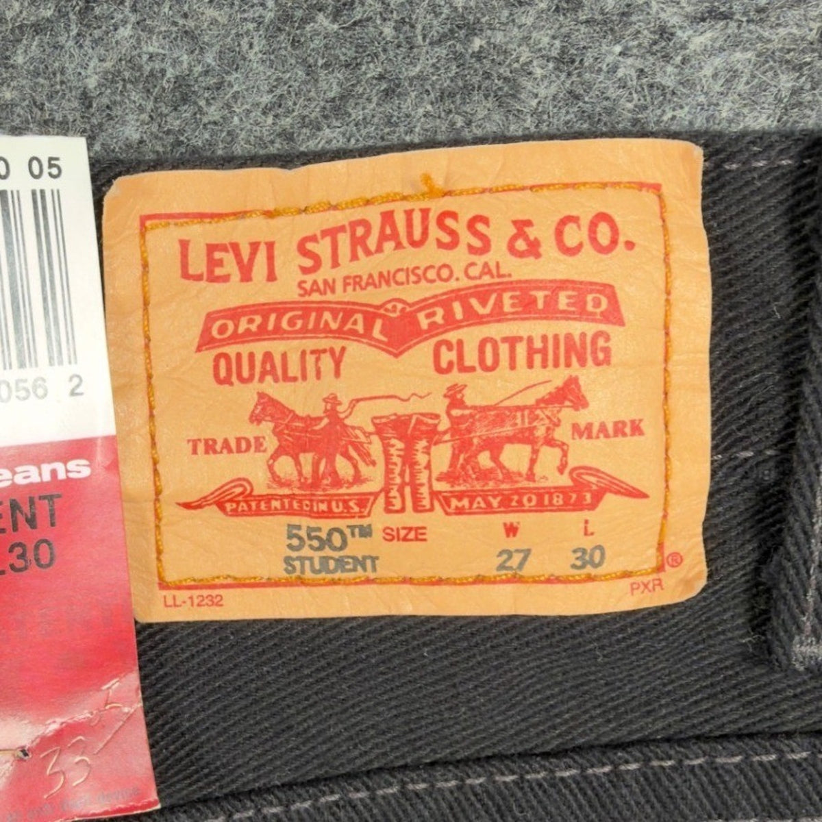Levi's 550 Y2K Student Relaxed Fit Jeans Boys 27x30 Black Denim NWT Vintage 2004