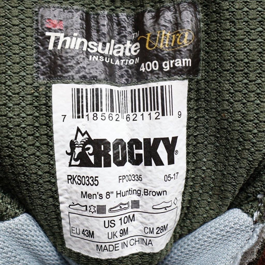 Rocky Fieldlite 8" Hunting Boots Mens 10M Brown Leather Insulated Waterproof NEW - take2supply