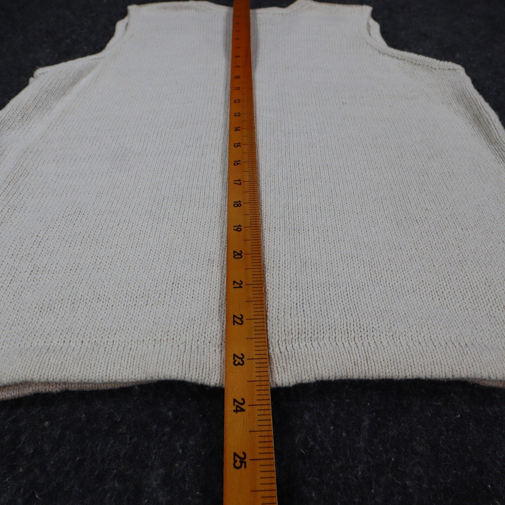 Beldoch Popper Sweater Vest Womens Small Vintage 90s Natural Multi Cotton Ramie