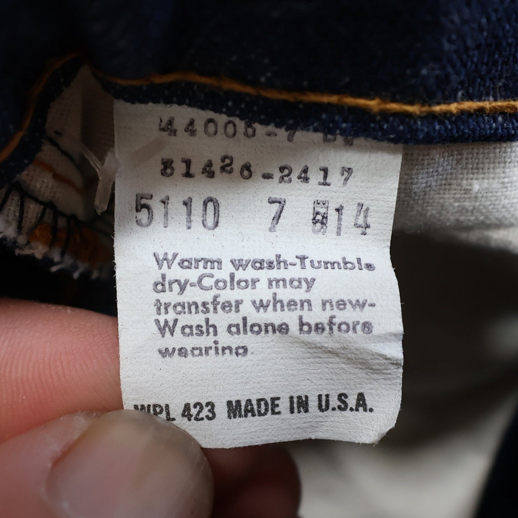Levi's Vintage 70s Orange Tab Jeans Girls 14 Slim Blue Denim NOS 24x32 - take2supply