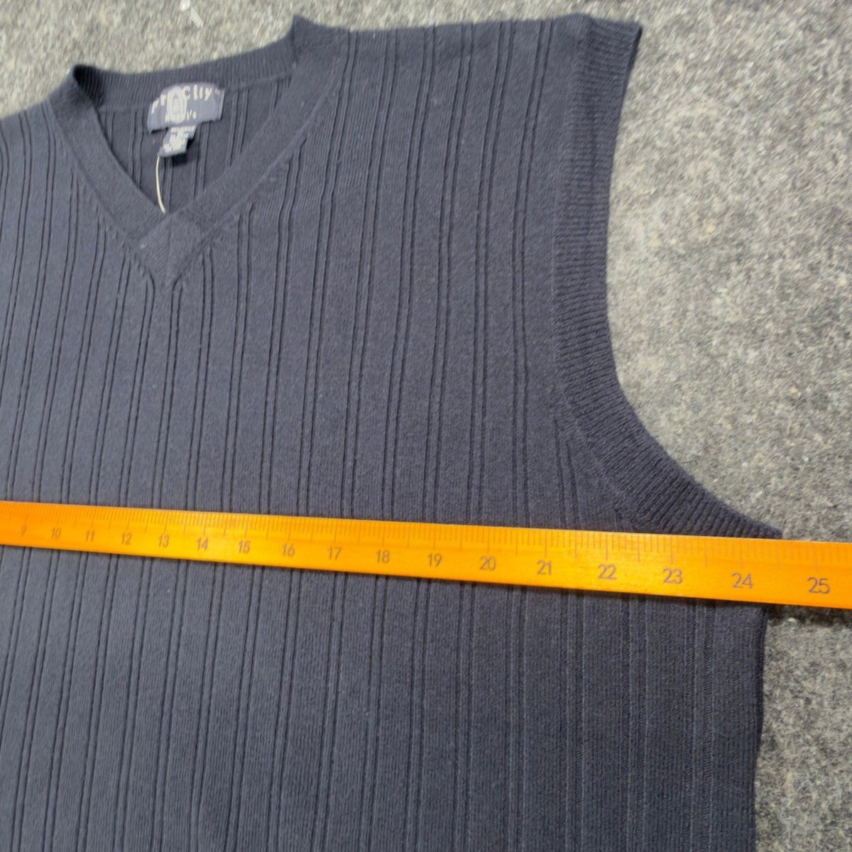 Port City Khaki's V-Neck Sweater Vest Mens XL Navy Blue Acrylic NWT Deadstock - take2supply