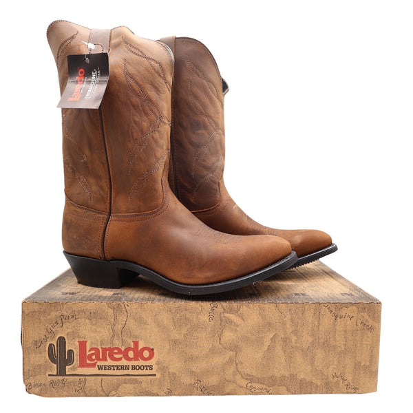 Laredo Brushwood 1805 Tan Leather Western Cowboy Boots Men's 12D NWT