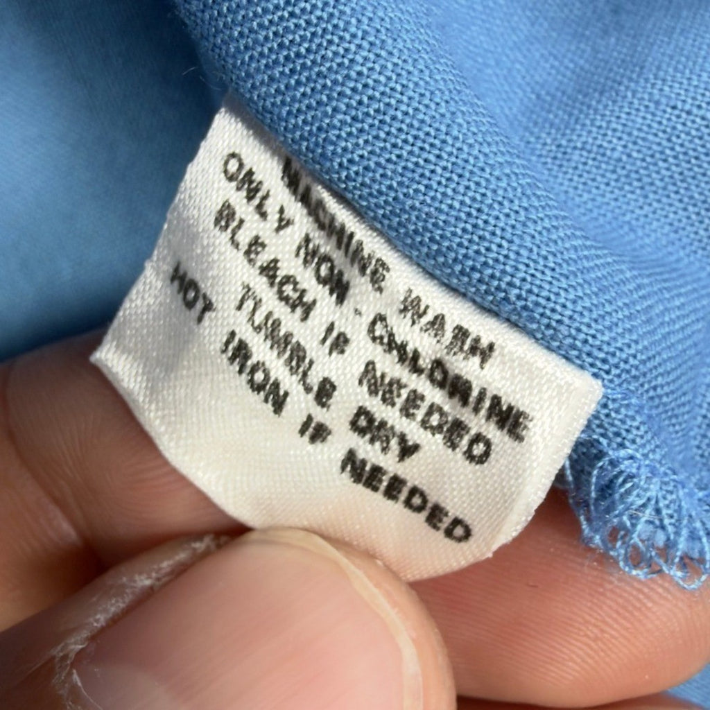 Levis Vintage 80s Diamond Label Shirt Mens L Blue Cotton Button Down NWT