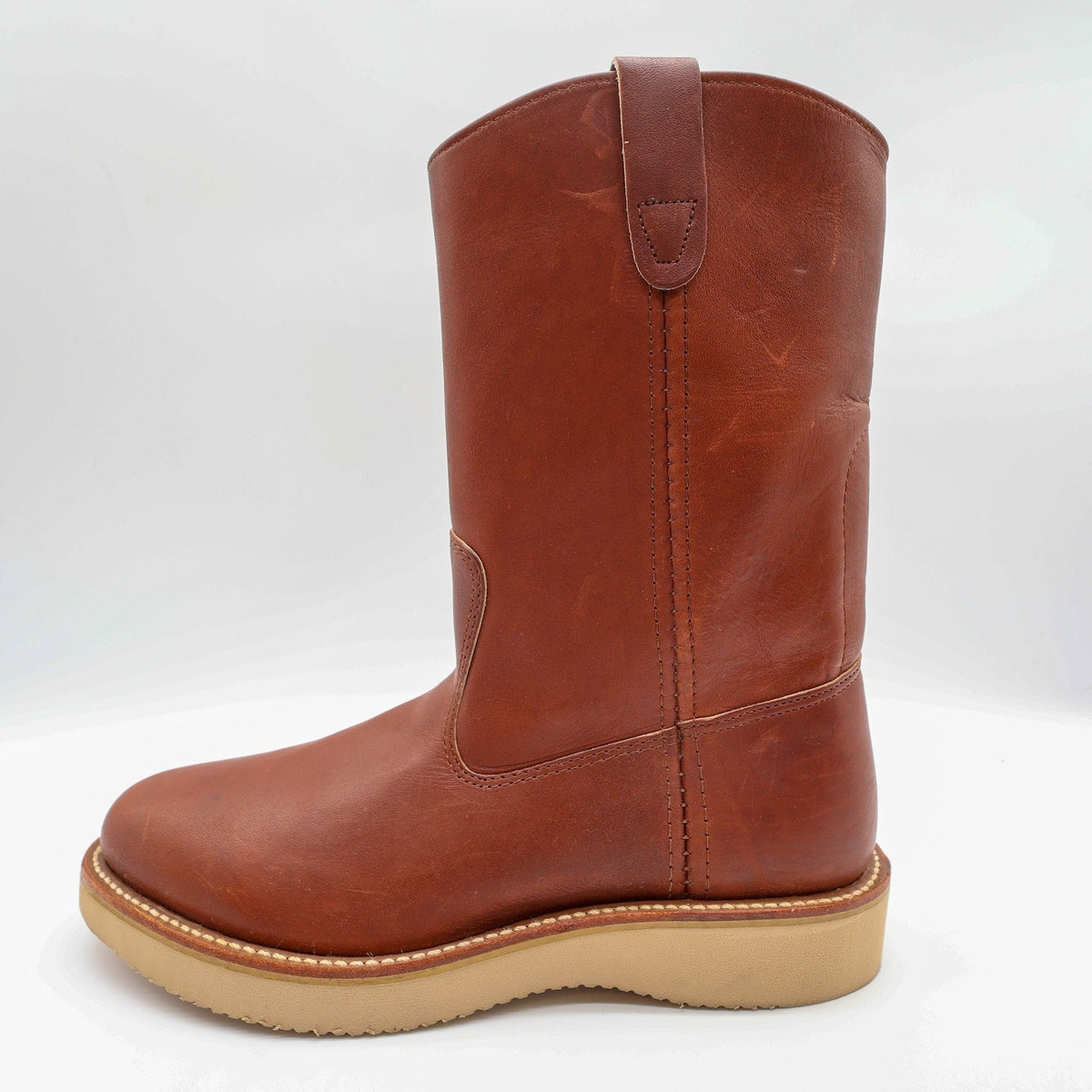 Double H Vintage 3711 Boots Mens 8.5D Brown Leather Wedge Sole NWT
