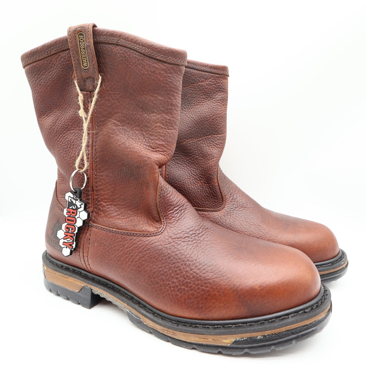Rocky IronClad 5685 10-Inch Waterproof Pull-On Work Boots Men's 13M Brown NWT