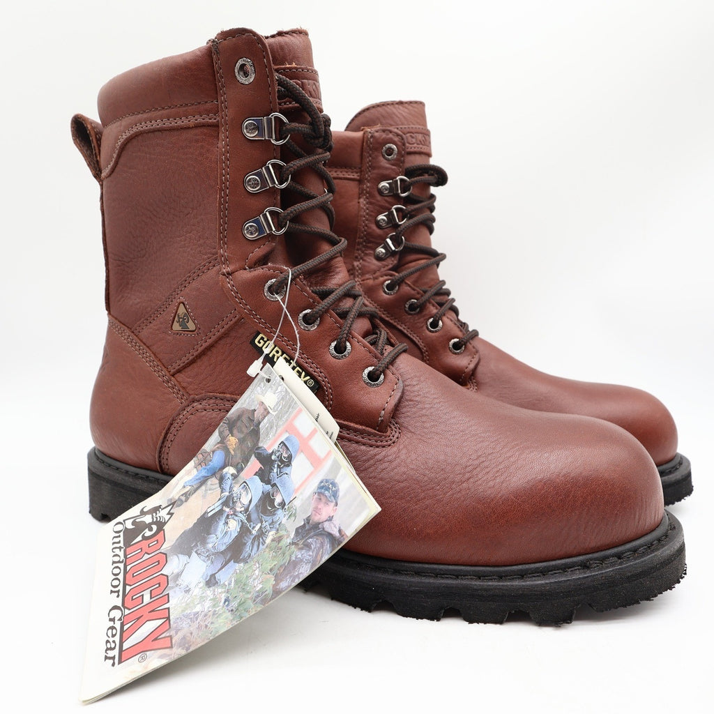 Rocky 2000s Ranger Steel Toe Work Boots Mens 10.5 M Brown Leather GORE-TEX NWT