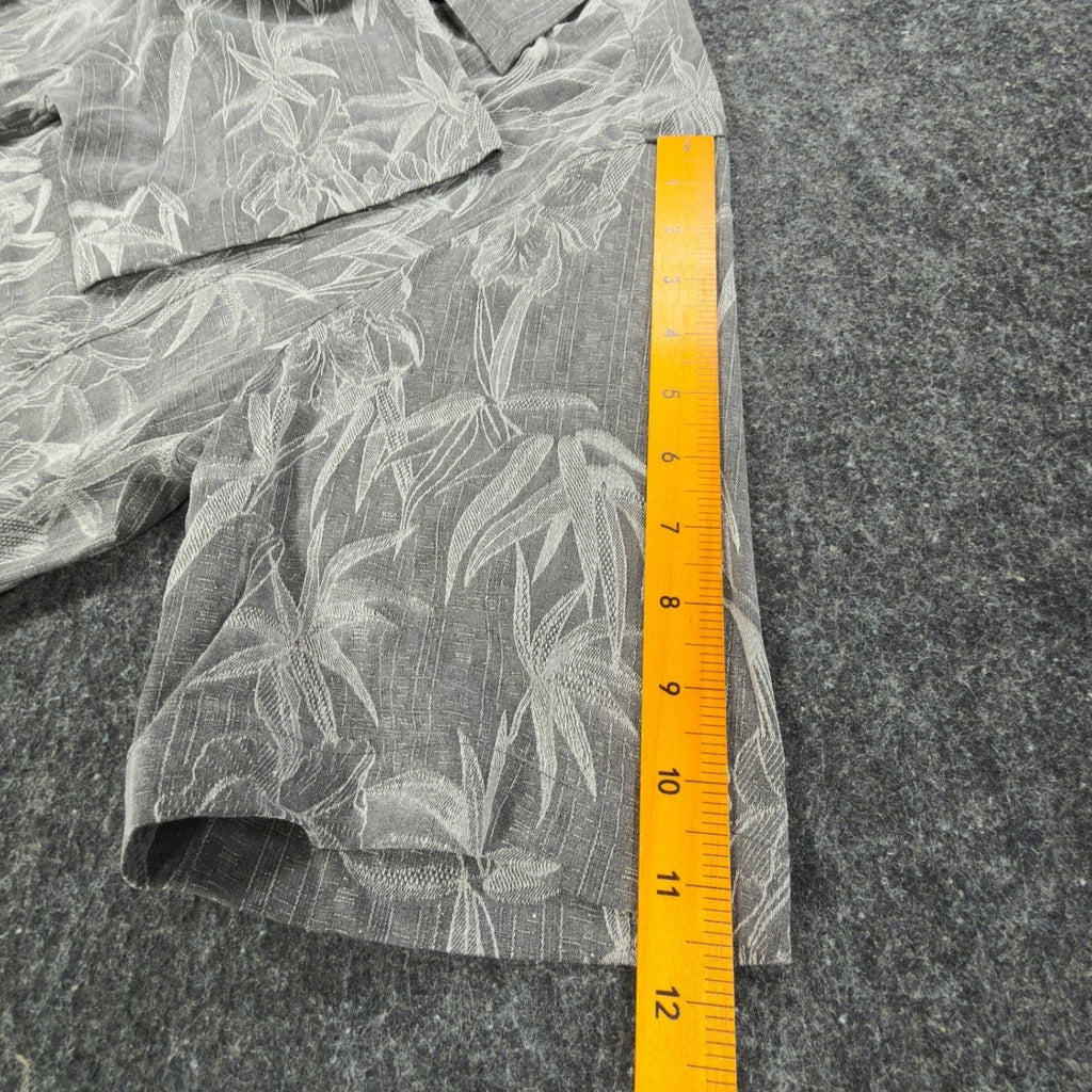 Beyond Paradise Hawaiian Shirt Mens Medium Charcoal Silk NWT