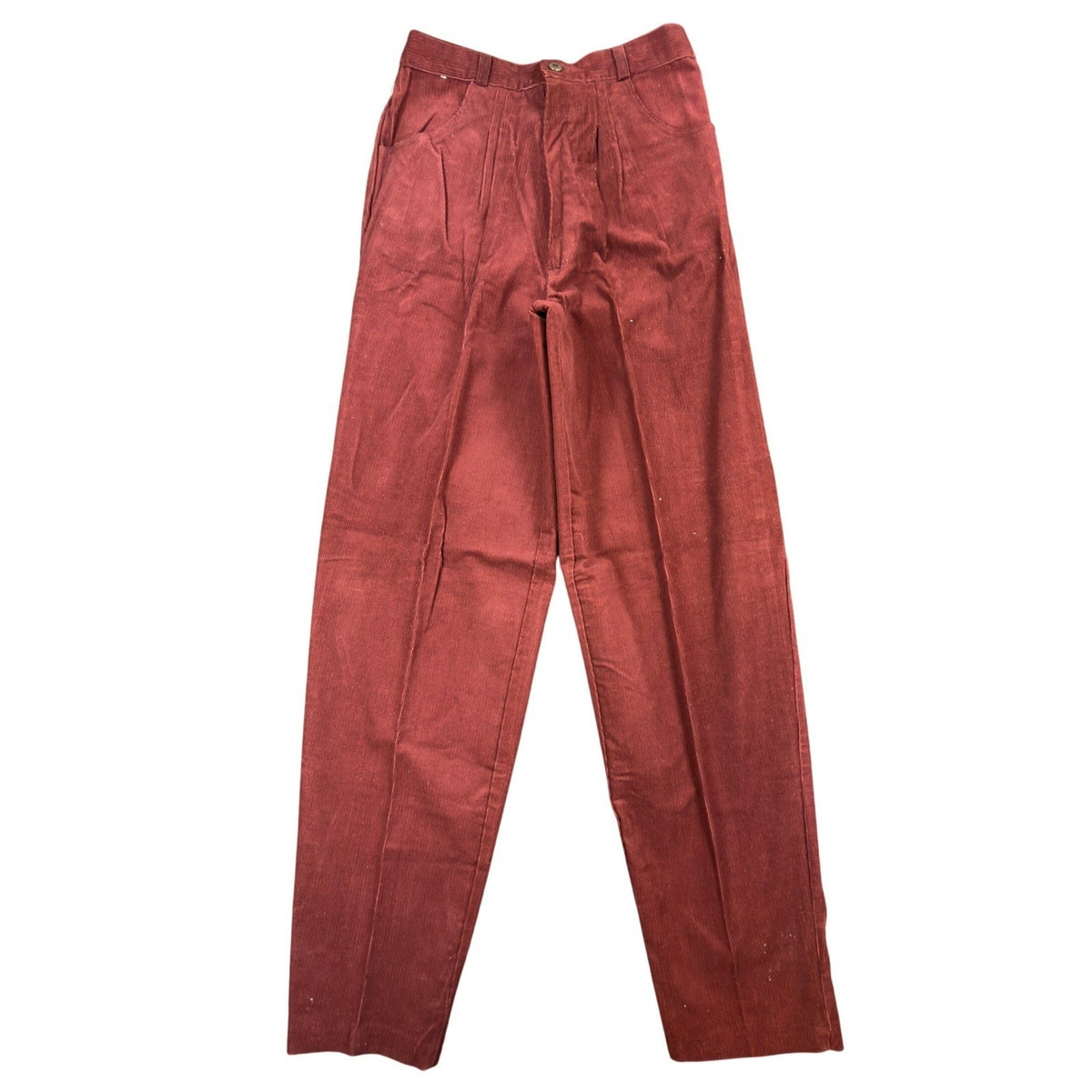 ILGWU Vintage 80s Baggy Pants Women Small Burgundy Cotton Corduroy NWT Deadstock - take2supply