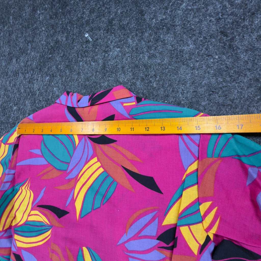 Wrangler Vintage 90s Hawaiian Shirt Mens Large Pink Cotton NWT Deadstock USA - take2supply