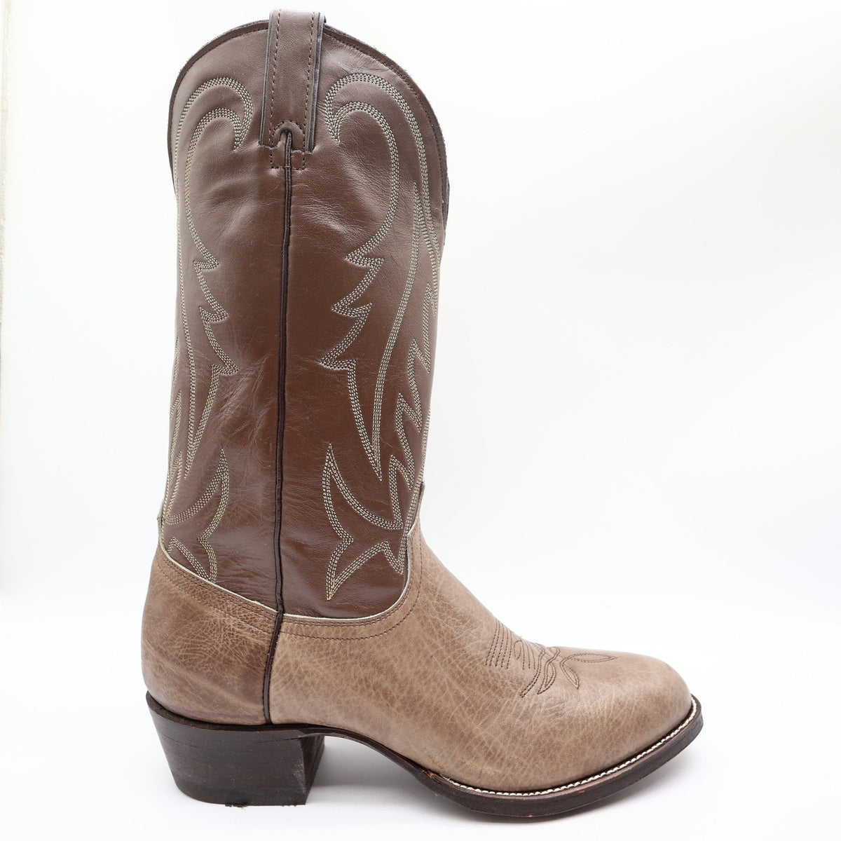 Wrangler Vintage Trophy Series Cowboy Boots Mens 10.5 D Taupe Leather NIB USA