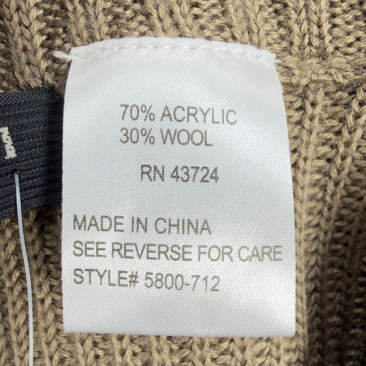 Cellinni 1/4 Zip Sweater Mens Medium Tan Wool Blend NWT Tactical Ribbed - take2supply