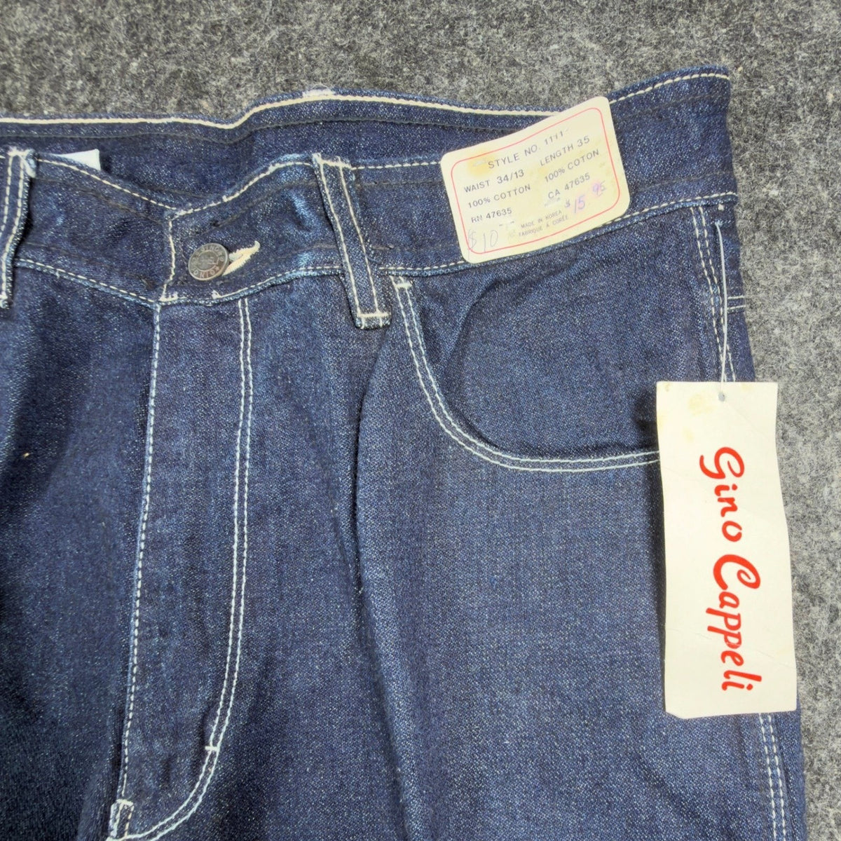 Gino Cappeli Vintage 70s Boot Cut Jeans Mens 34x35 Indigo Cotton Denim NWT - take2supply