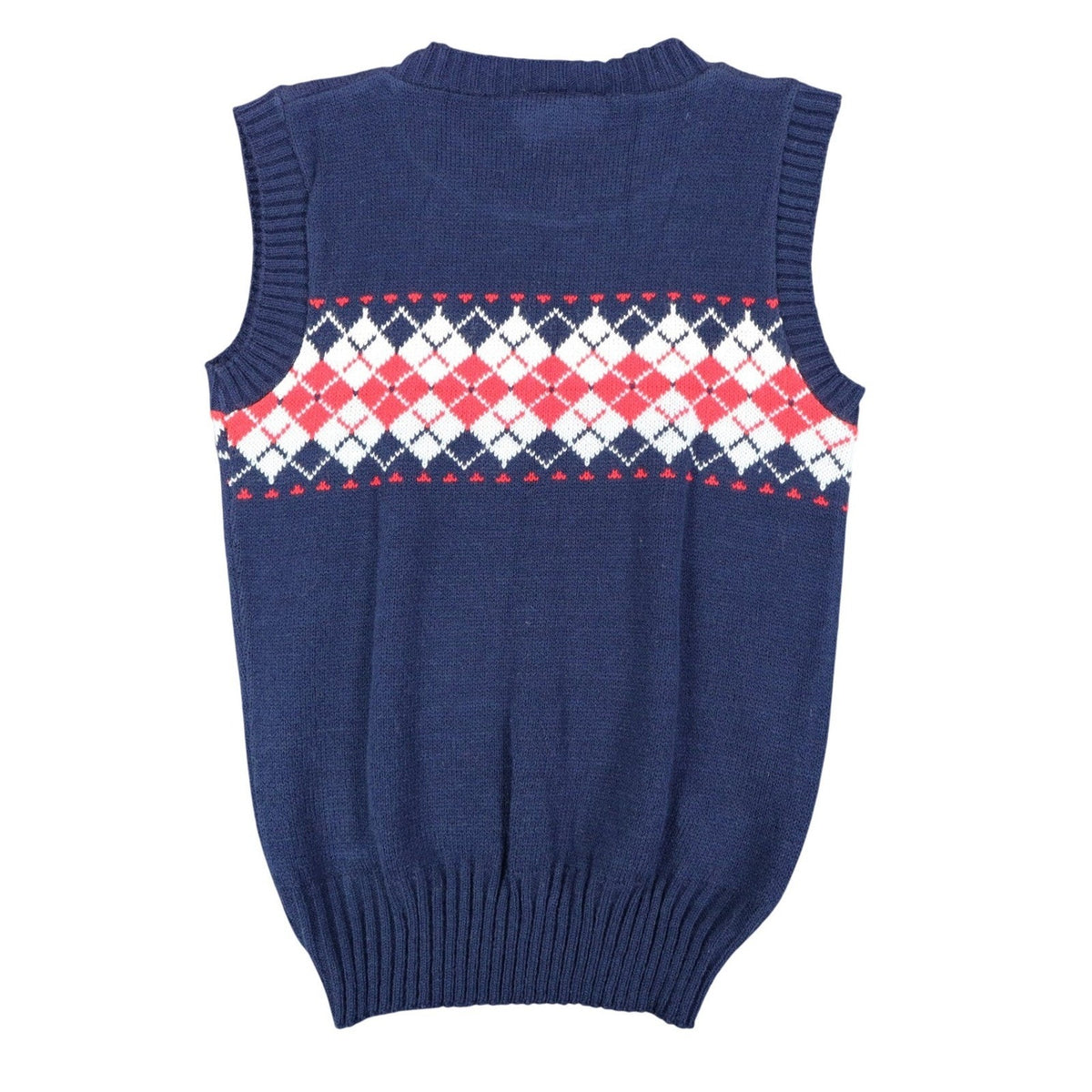 Bendini Sweater Vest Mens Medium Vintage Navy Blue Argyle Knit Acrylic C1011