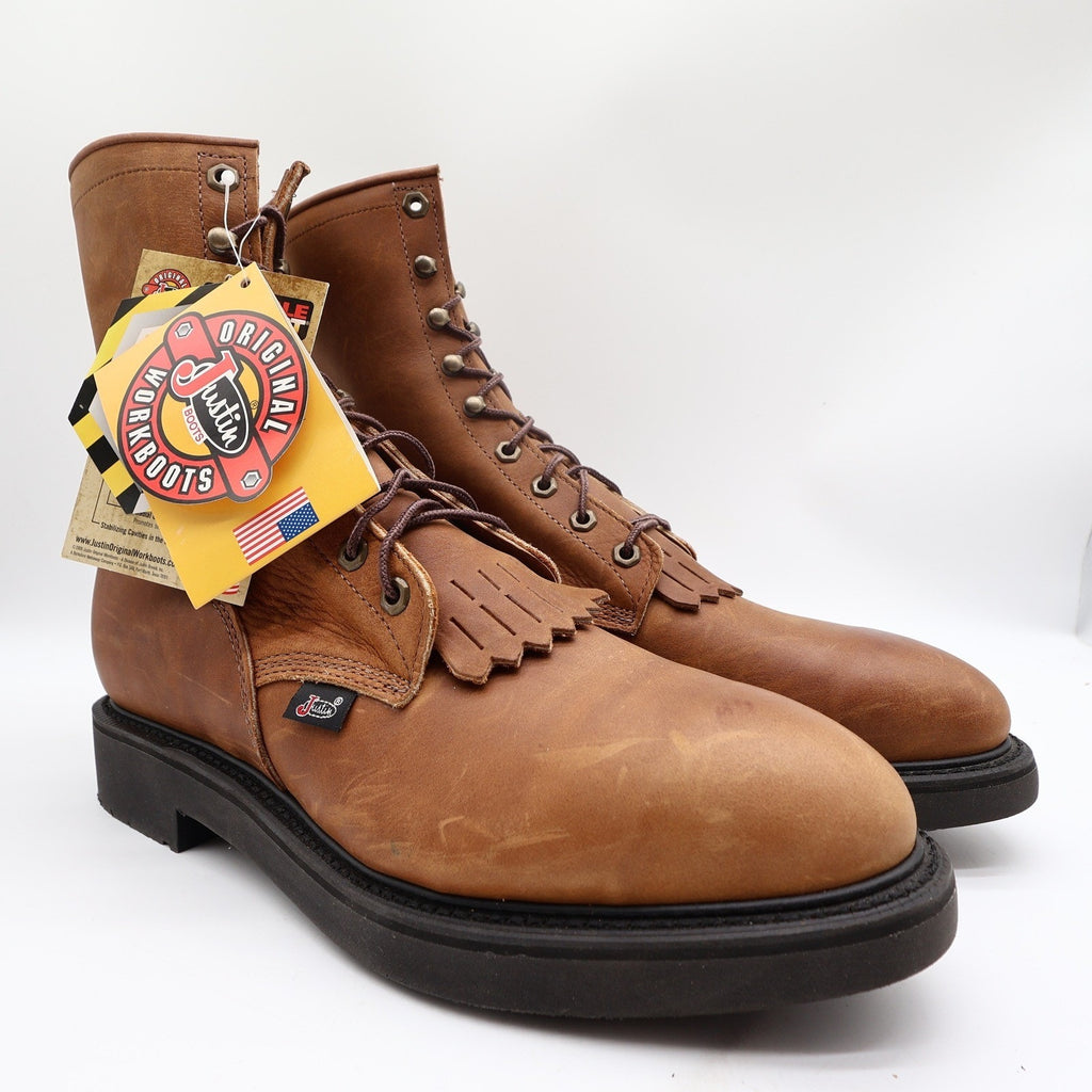 Justin Modern Work Boots Mens 11 D Aged Bark Leather Steel Toe 764 NWT Box