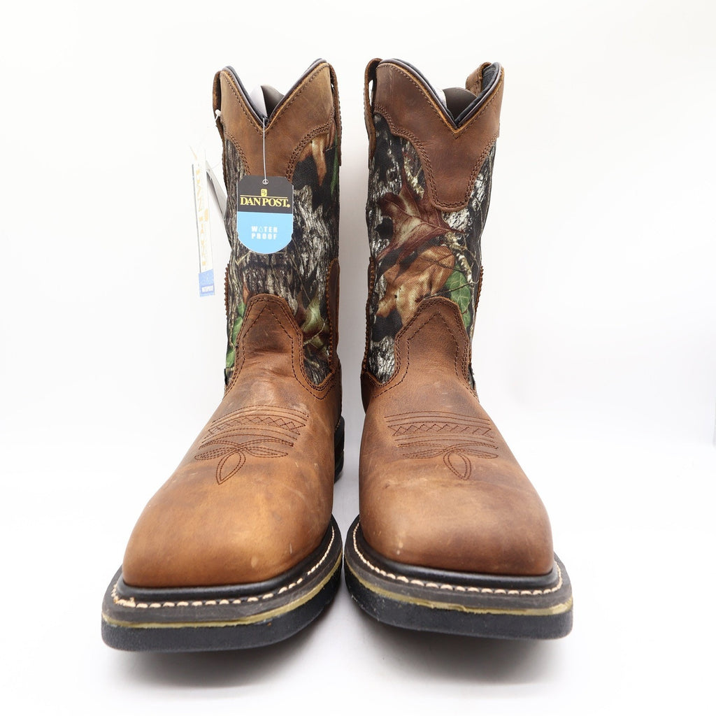 Dan Post Camo Waterproof Western Work Boots Men 10 D Brown Leather NWT Box