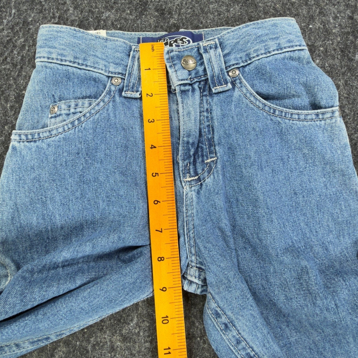 Lee Pipes Vintage 90s Flare Jeans Girls 8 S Blue Cotton NWT Deadstock C645 - take2supply