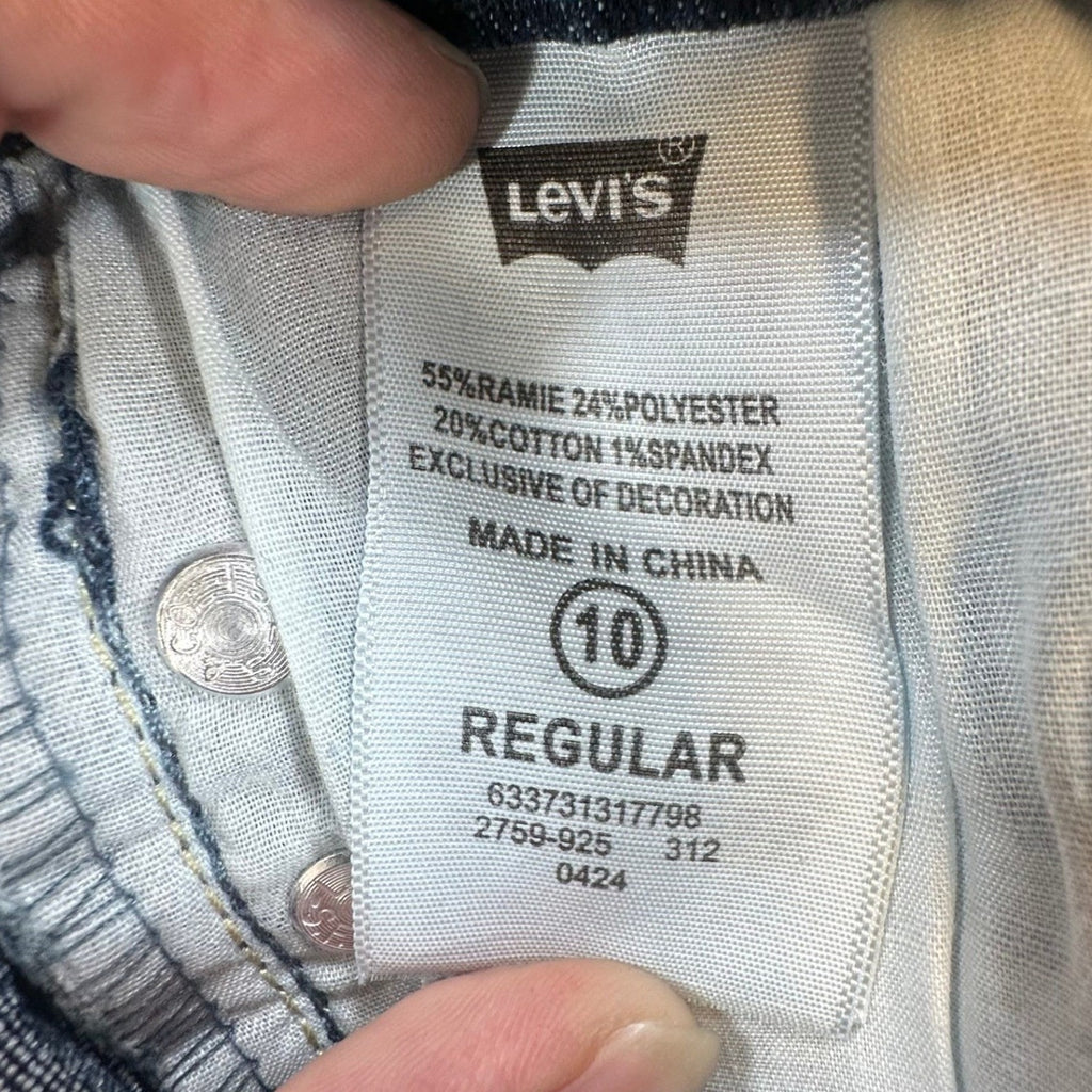 Levi's Skinny Jeans Girls 10 Blue Denim Stretch Adjustable Waist Ramie NWT