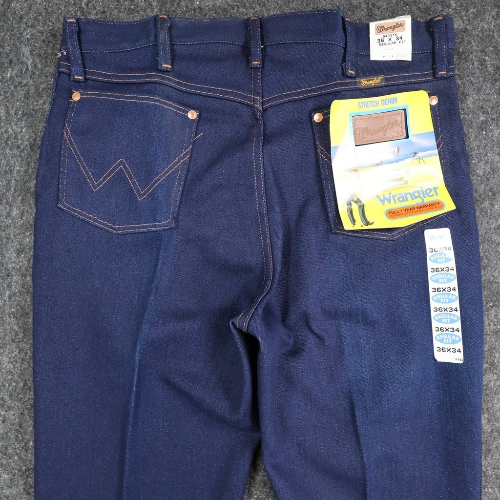 Wrangler Vintage 80s Cowboy Cut Jeans Mens 36x34 Stretch USA Made NOS NWT - take2supply