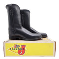 Justin Vintage 80s Western Boots Mens 9D Grey Leather Roper 3025M NIB