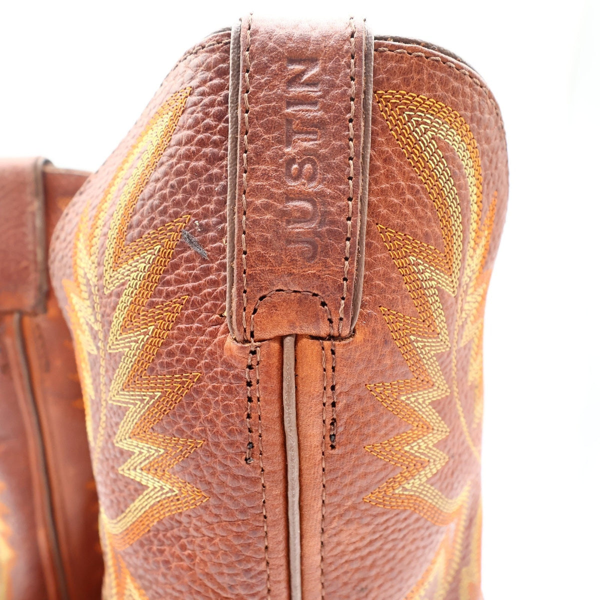 Justin Modern Stampede Work Boots Mens 8.5 D Tan Leather Western NWT Box WK4655