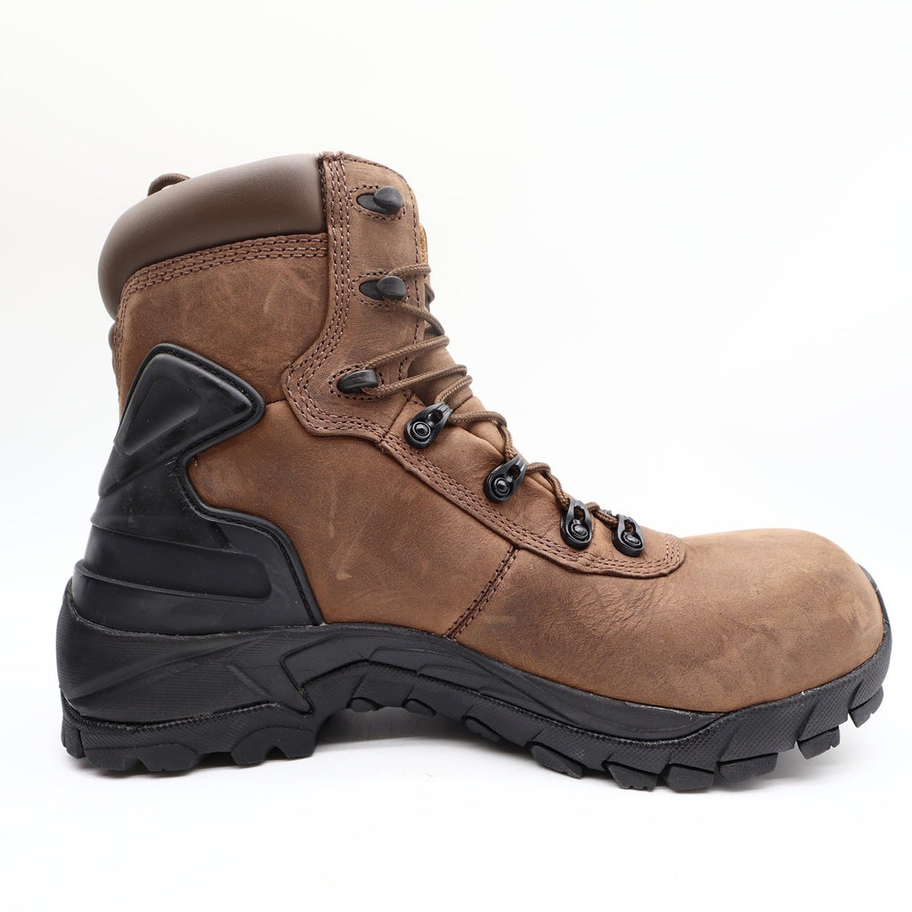 Carhartt Work Boots Mens 8.5 M Brown Leather Waterproof 6" Hiker Safety Toe NIB