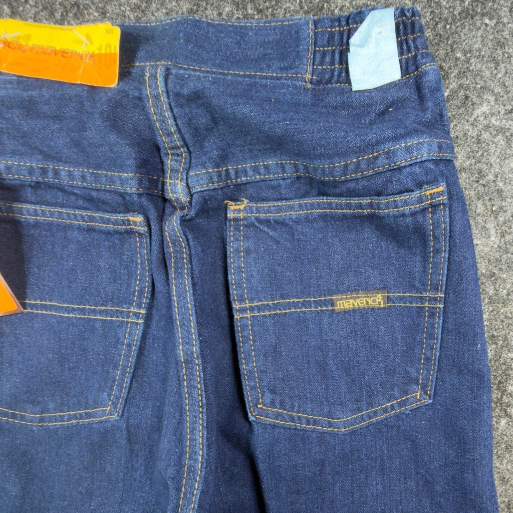 Lady Maverick Vintage 70s Jeans Womens 10 Blue High Waist Elastic NOS NWT