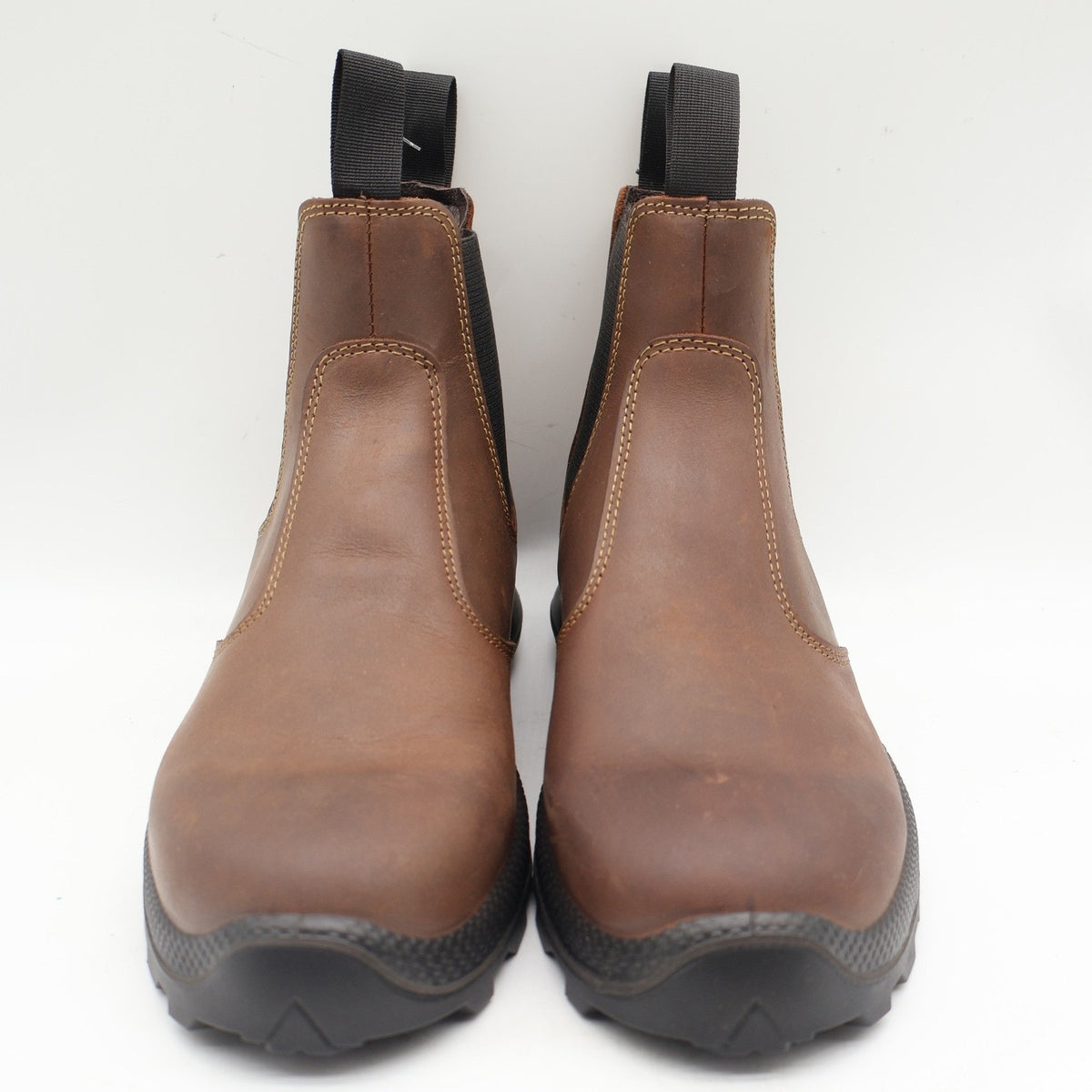 Grisport Cardigan Safety Boots Mens Size 9 Brown Leather Italian Chelsea Pull On
