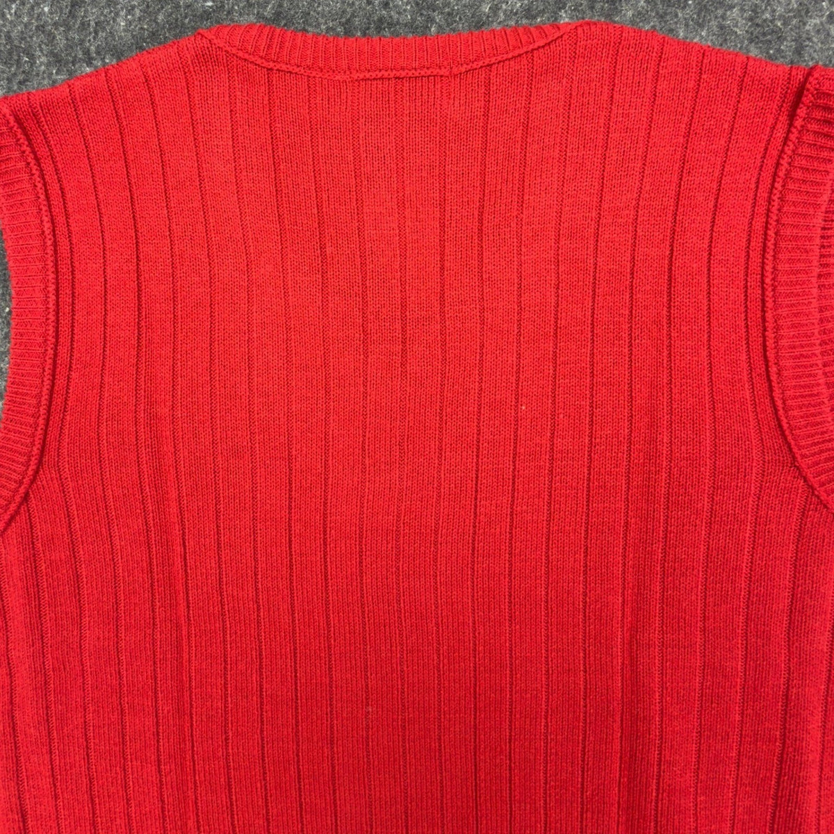 D'Avila Vintage Sweater Vest Mens XL Red Acrylic V-Neck Ribbed Knit NWT - take2supply