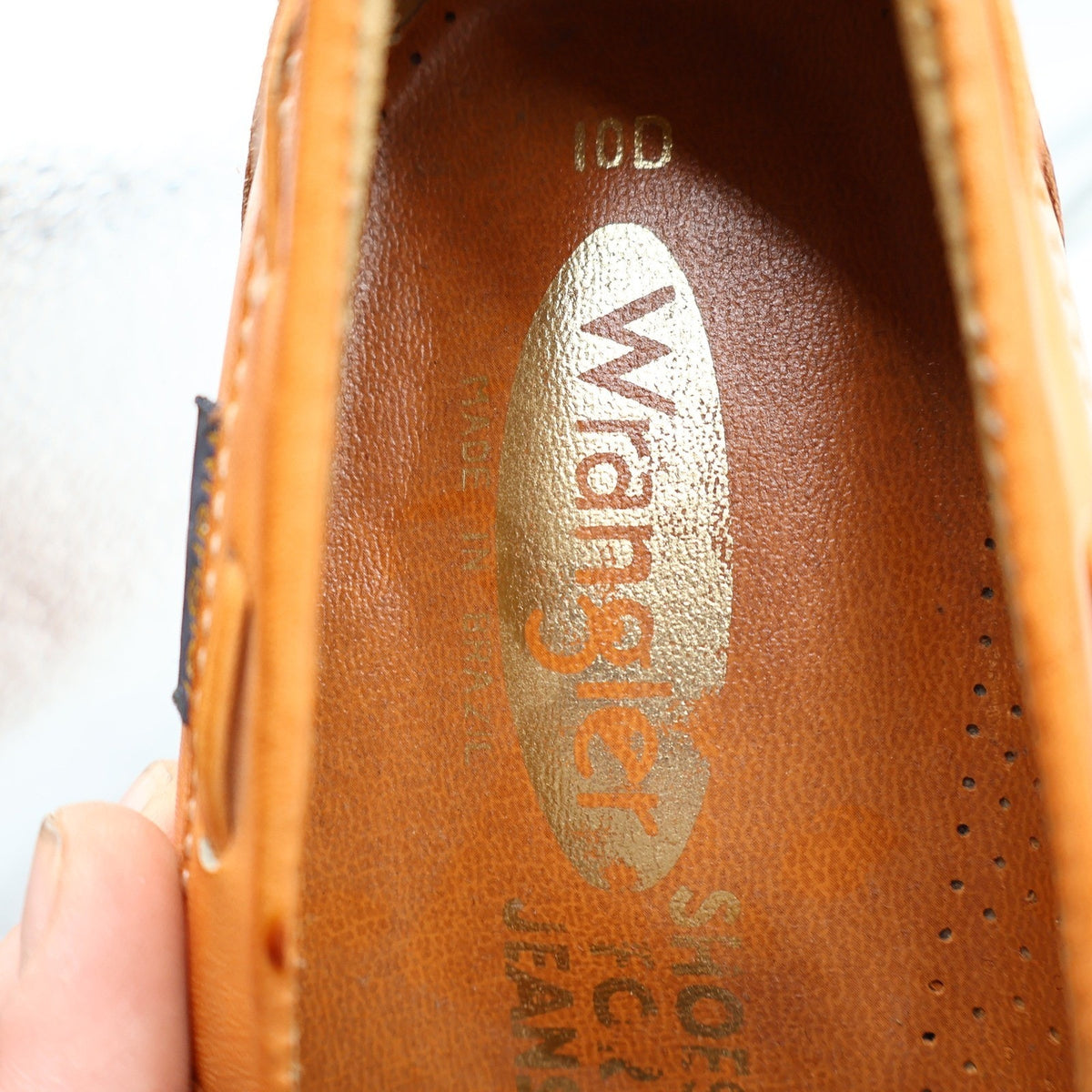 Vintage Wrangler 96-6100 Tan Leather Braided Penny Loafers Men's 10D Deadstock