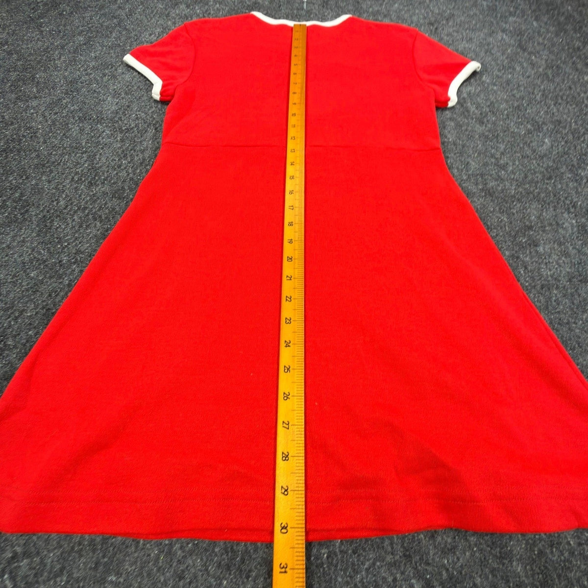 Angel Jones Vintage 70s Ringer Mini Dress Womens Medium Red Acrylic New - take2supply