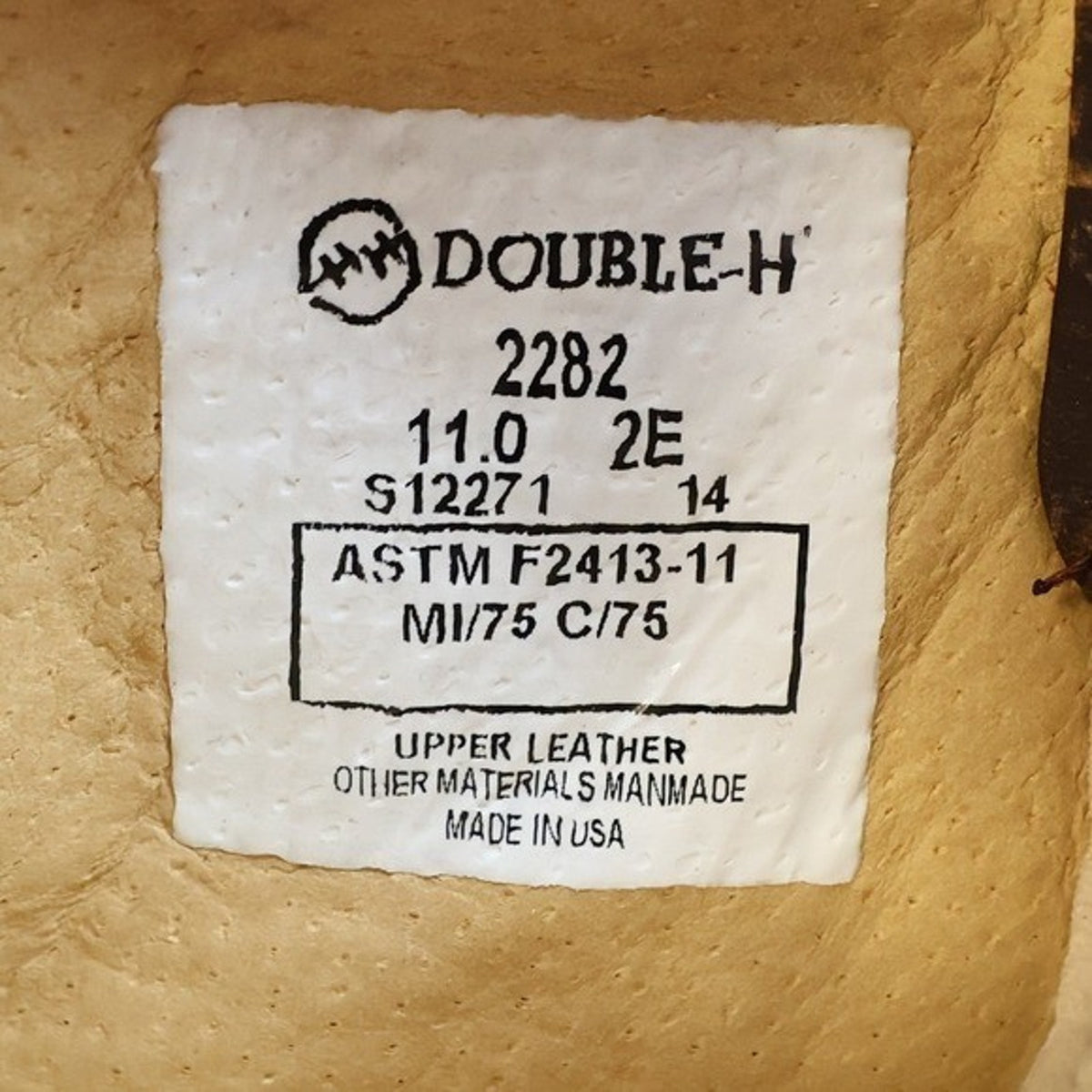 Double-H 2282 AG7 Brown Leather Western Work Boots Men's 11 2E Wide New