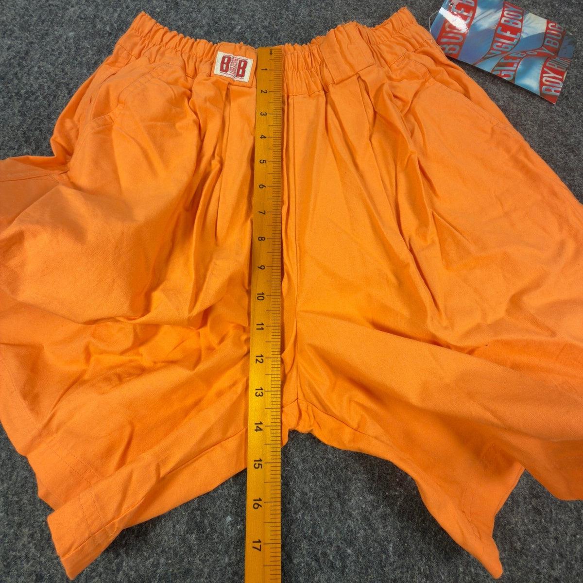 Bugle Boy Vintage 90s Shorts Womens 7 Orange Elastic Waist Pleated NWT