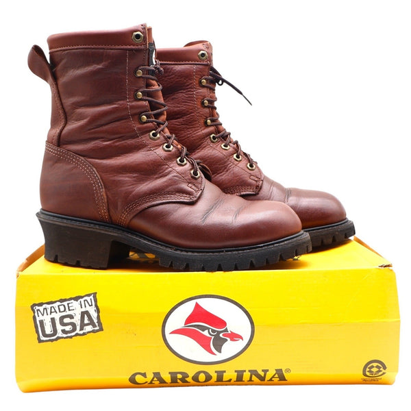 Carolina Logger Boots Mens 9 D Vintage Brown Leather GORE-TEX Insulated 7007 USA - take2supply