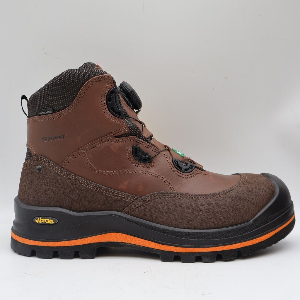Grisport BOA Wolf Safety Boots Mens 10.5 Brown Leather Waterproof Vibram EH PR - take2supply
