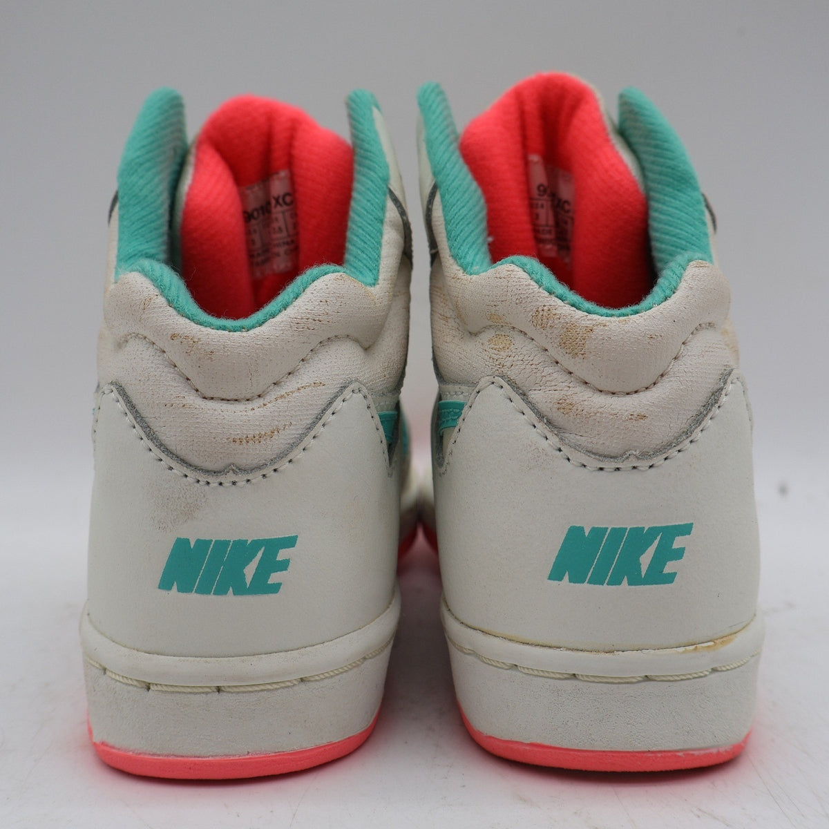 Nike Neo Flare Hi GS Size 3Y Vintage 1990 White Mint Hot Coral Sneakers 9072 - take2supply