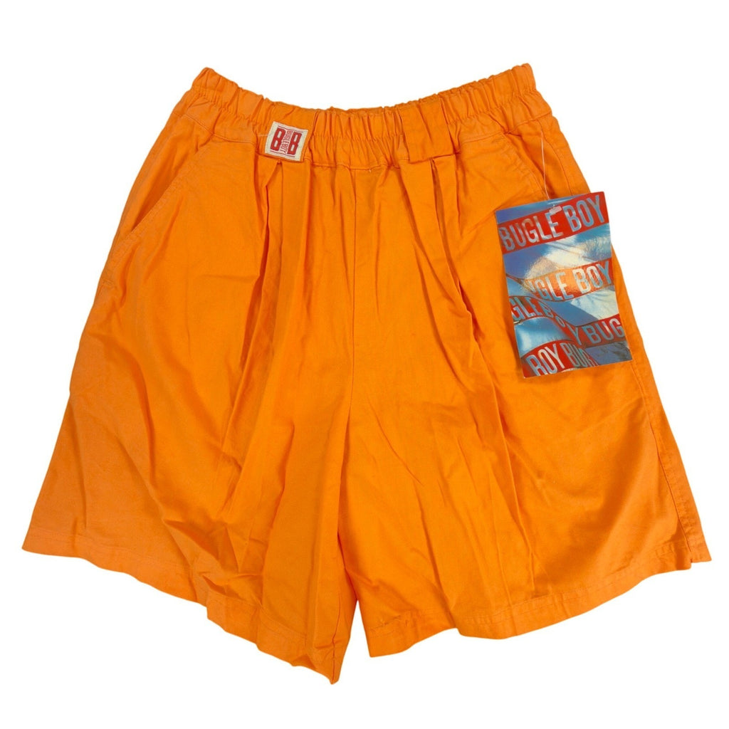 Bugle Boy Vintage 90s Shorts Boys 7 Neon Orange Cotton Elastic Waist NOS - take2supply