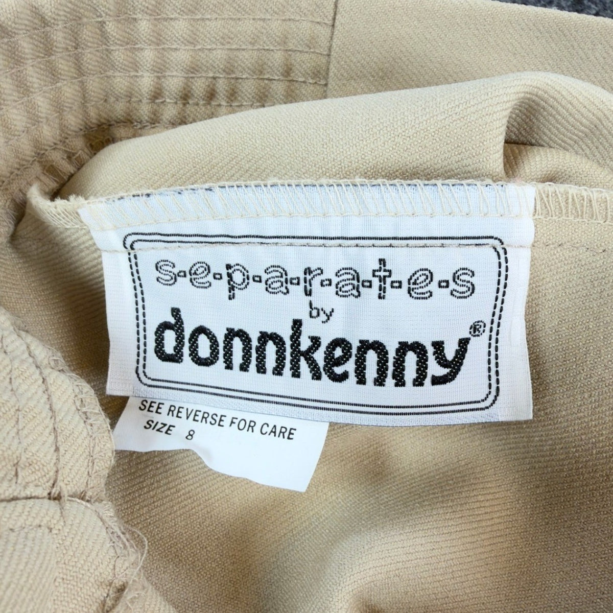 Donnkenny Pants Womens 8 Vintage 80s Beige Polyester Stretch Straight Leg NWT