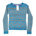 Jolt Sweater Womens Small Blue Gray Geometric Aztec Stripe Knit JS142YJZ NWT