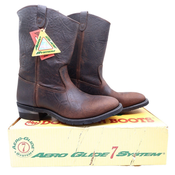 Double-H Aero-Glide 7 System Boots Mens 12 D Brown Leather NWT Vintage Style - take2supply
