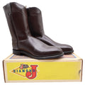 Justin Vintage Cowboy Boots Mens 11 D Brown Leather Deadstock 3132M