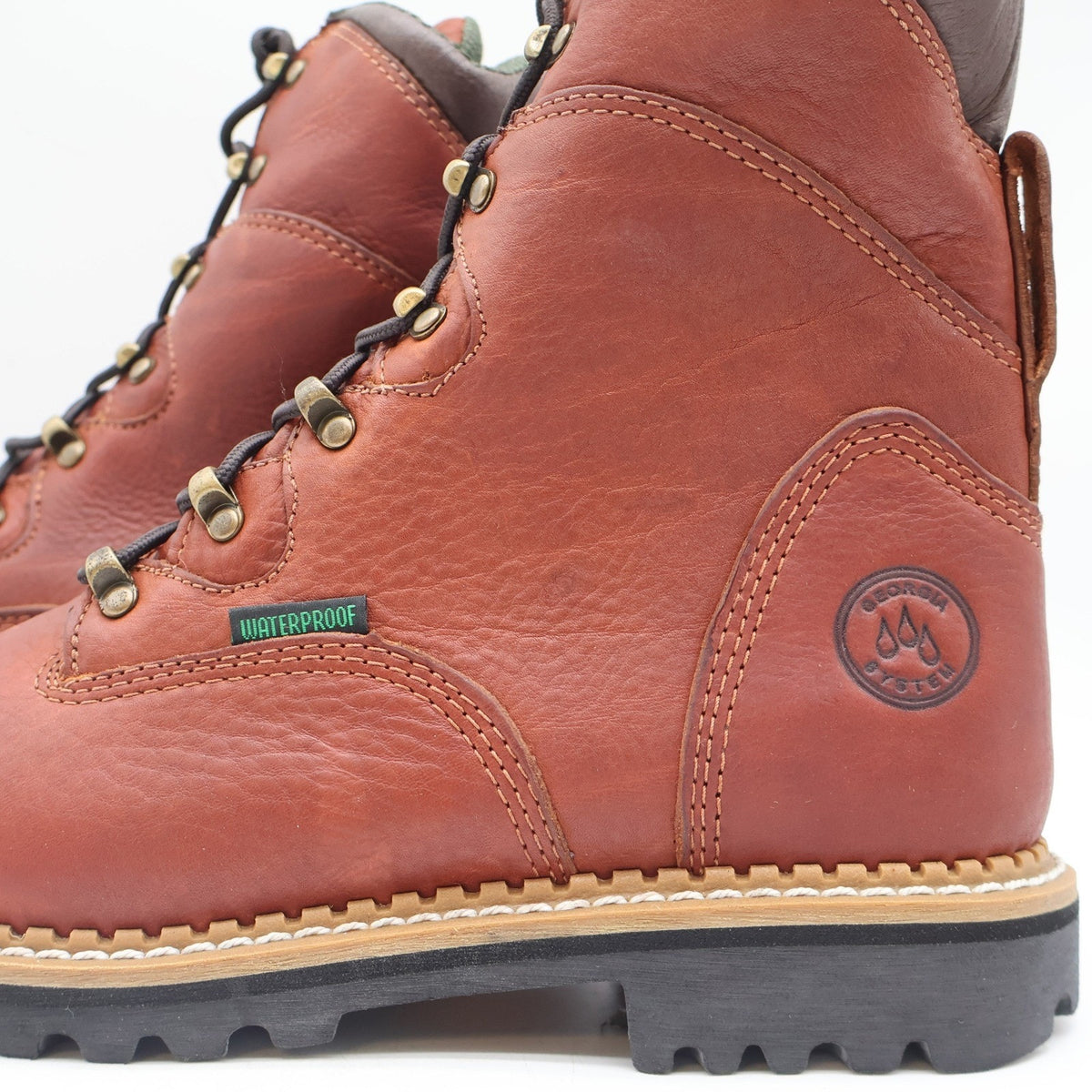 Georgia Boot Hammer Work Boot Mens 9.5 Brown Leather Steel Toe Waterproof G8388