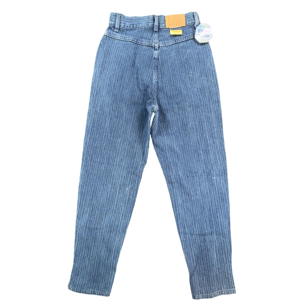 Lee Vintage 80s Pinstripe Jeans Juniors 3 Blue Cotton USA NWT Deadstock