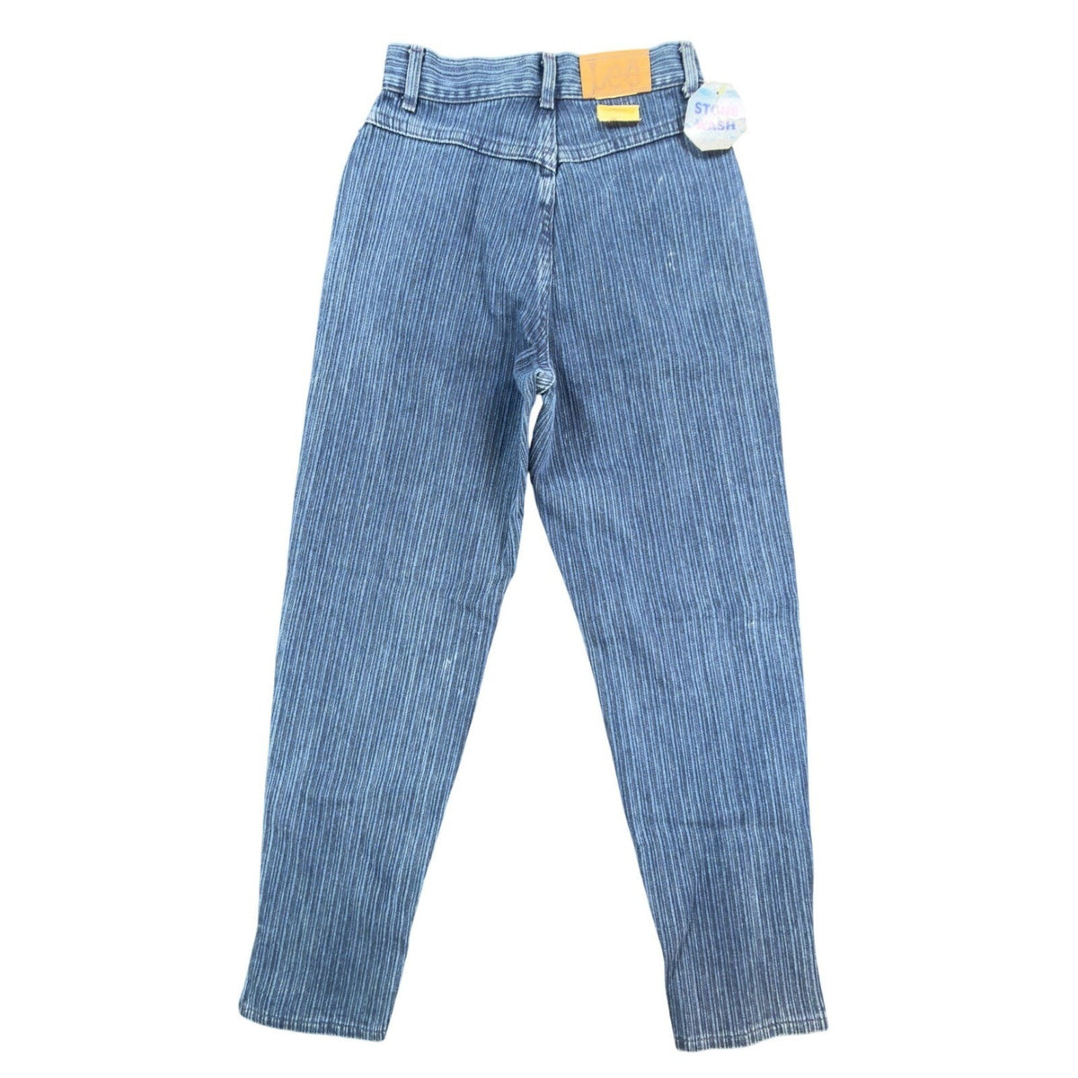 Lee Vintage 80s Pinstripe Jeans Juniors 3 Blue Cotton USA NWT Deadstock