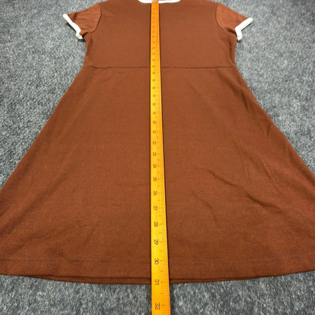 Angel Jones Vintage 70s Ringer Mini Dress Womens Large Brown Acrylic New - take2supply