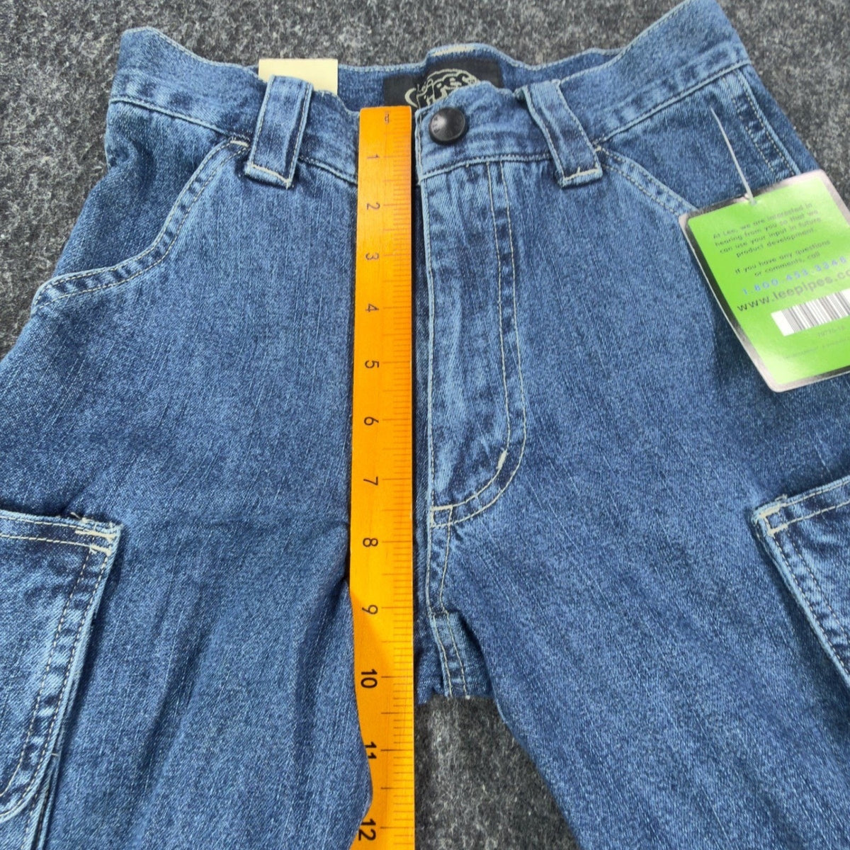 Lee Pipes 90s Cargo Denim Shorts Boys 8R Blue Cotton NWT Vintage Deadstock