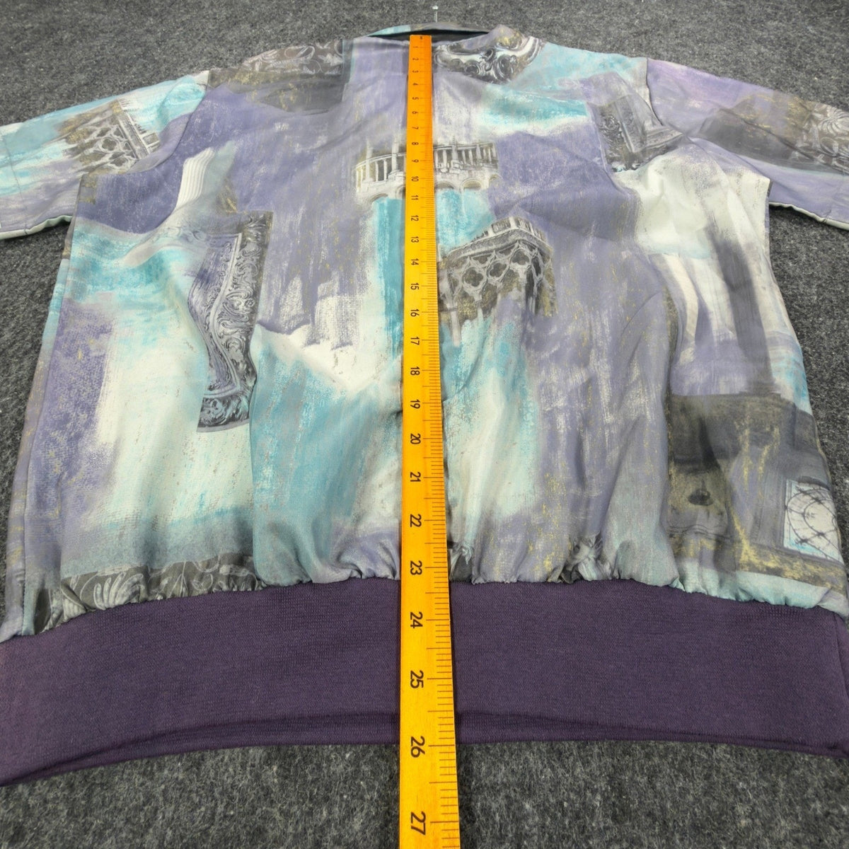 Vintage 90s Fulton Street Shirt Works Purple Abstract Print Shirt Men's Medium USA