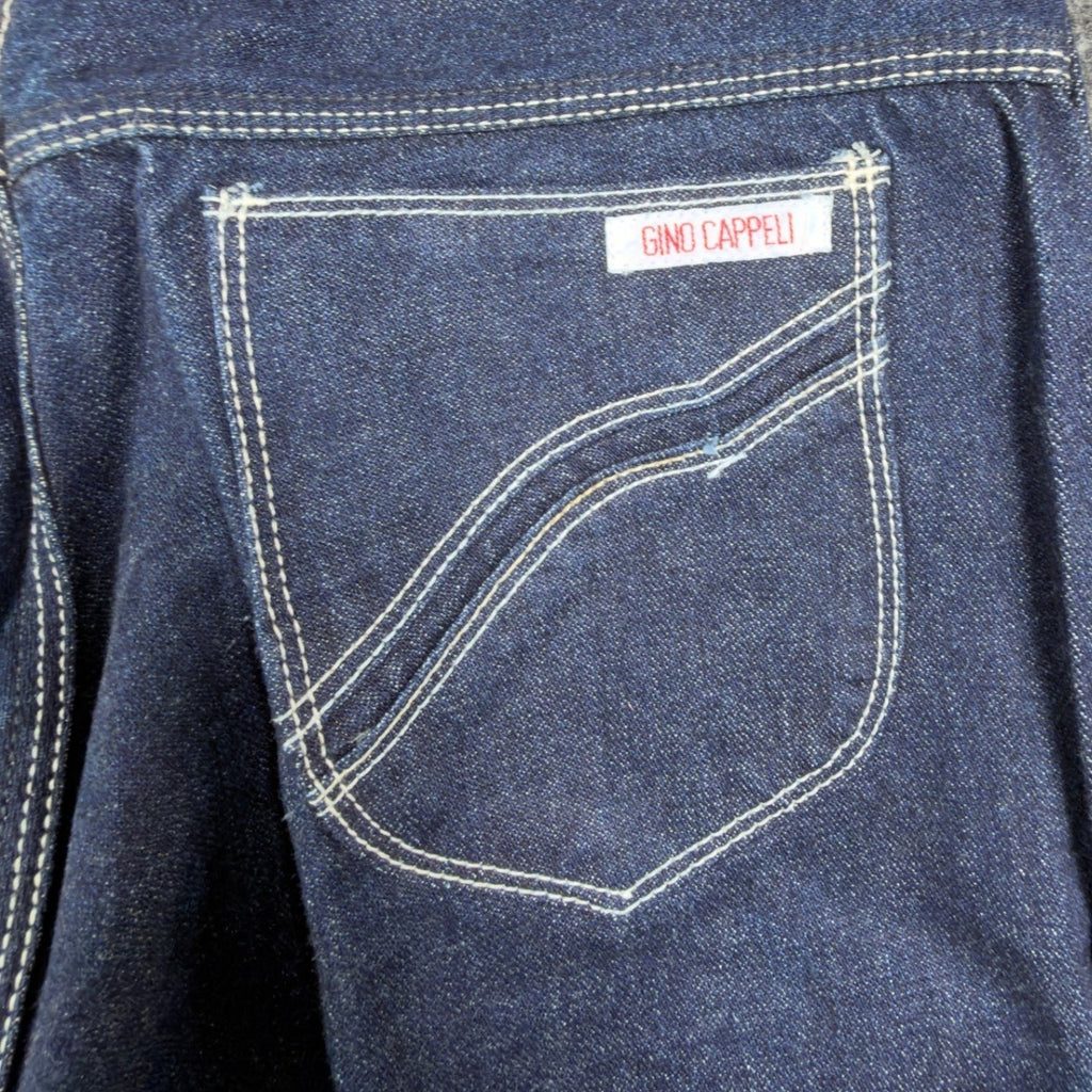 Gino Cappeli Vintage 70s Boot Cut Jeans Mens 34x35 Indigo Cotton Denim NWT - take2supply