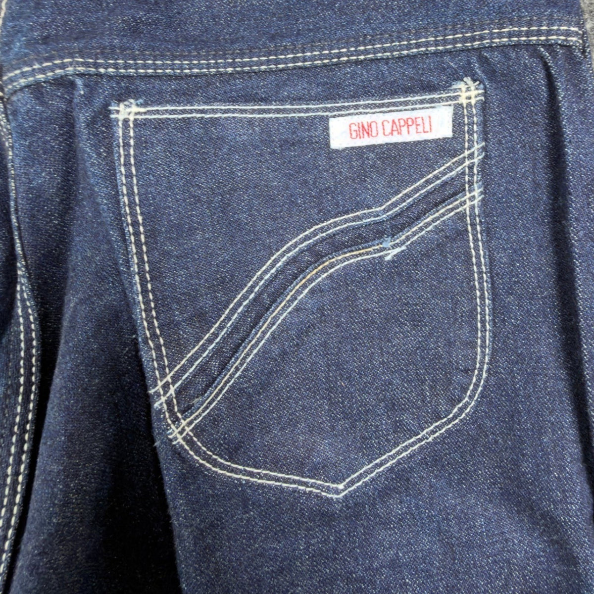 Gino Cappeli Vintage 70s Boot Cut Jeans Mens 34x35 Indigo Cotton Denim NWT - take2supply