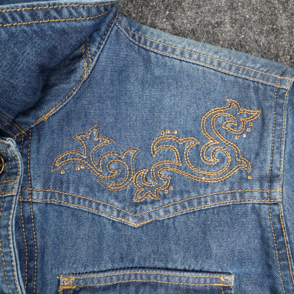 Southern Lady Denim Jacket Womens Small Blue Embroidered Cotton Trucker NWT