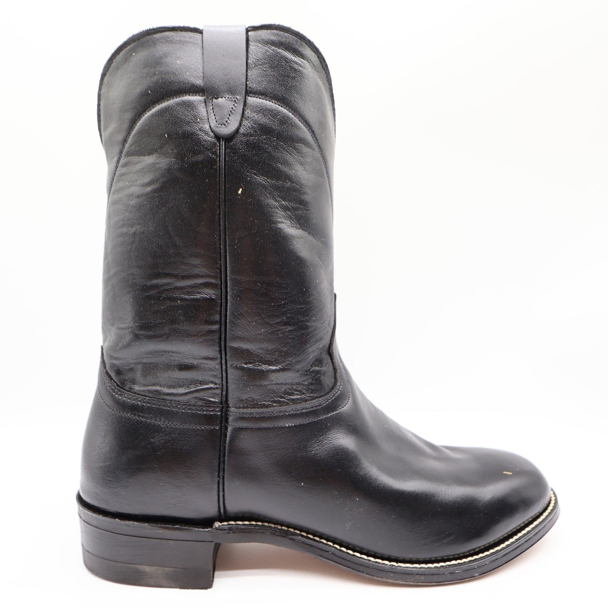 Walker Vintage Roper Cowboy Boots Mens 10 Black Leather New Made in USA 1218